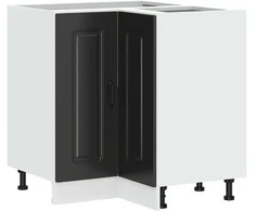 Virtuvės kampinė spintelė, Kalmar, juoda, apdirbta mediena