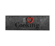 Virtuvės kilimas, 60x300cm, plaunamas, su užrašu Cooking