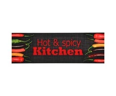 Virtuvės kilimas, 60x300cm, plaunamas, su užrašu Hot &amp; Spicy