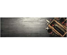 Virtuvės kilimėlis, 45x150cm, aksomas, plaunamas, vyno butelys