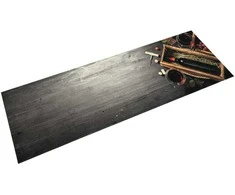 Virtuvės kilimėlis, 45x150cm, aksomas, plaunamas, vyno butelys
