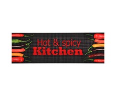 Virtuvės kilimėlis, 45x150cm, plaunamas, su užrašu Hot &amp; Spicy