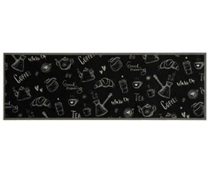 Virtuvės kilimėlis, juodas, 60x180cm, aksomas, plaunamas