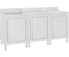 Virtuvės plautuvės spintelė, 180x60x96cm, nerūdijantis plienas