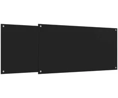 Virtuvės sienelės, 2vnt., juodos, 80x60cm, grūdintas stiklas