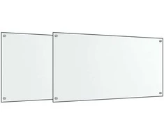Virtuvės sienelės, 2vnt., skaidrios, 80x60cm, grūdintas stiklas