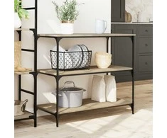 Virtuvės vežimėlis, ąžuolo, 102x50x95cm, apdirbta mediena