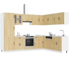 Virtuvinių spintelių komplektas, 14 dalių, Kalmar, ąžuolo