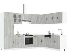 Virtuvinių spintelių komplektas, 14 dalių, Kalmar, pilka