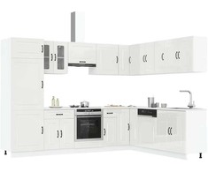 Virtuvinių spintelių komplektas, 14 dalių, Kalmar, balta