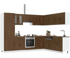 Virtuvinių spintelių komplektas, 14 dalių, Kalmar, ruda