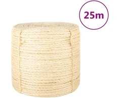 Virvė, 25m, 100% sizalis, 6mm