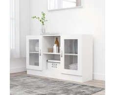 Vitrininė spintelė, balta, 120x30,5x70cm, apdirbta mediena