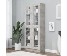 Vitrininė spintelė, betono, 82,5x30,5x185,5cm, apdirbta mediena