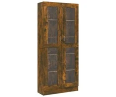 Vitrininė spintelė, dūminio ąžuolo, 82,5x30,5x185,5cm, mediena