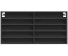Vitrininė spintelė, juoda, 100x8,5x50cm, apdirbta mediena