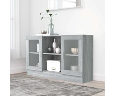 Vitrininė spintelė, pilka ąžuolo, 120x30,5x70cm, mediena
