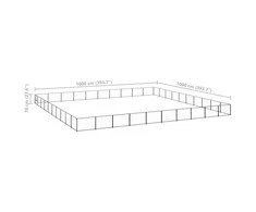 Voljeras šunims, juodos spalvos, 100m², plienas