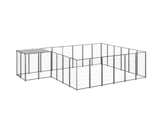 Voljeras šunims, juodos spalvos, 12,1 m², plienas