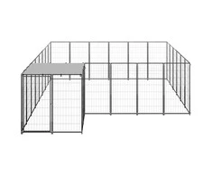 Voljeras šunims, juodos spalvos, 12,1 m², plienas