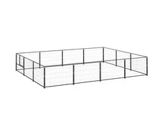 Voljeras šunims, juodos spalvos, 12m², plienas