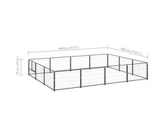 Voljeras šunims, juodos spalvos, 12m², plienas