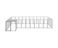 Voljeras šunims, juodos spalvos, 13,31m², plienas