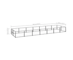 Voljeras šunims, juodos spalvos, 14m², plienas