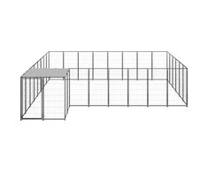 Voljeras šunims, juodos spalvos, 15,73 m², plienas