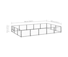 Voljeras šunims, juodos spalvos, 15m², plienas