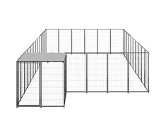 Voljeras šunims, juodos spalvos, 19,36 m², plienas
