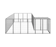 Voljeras šunims, juodos spalvos, 19,36 m², plienas