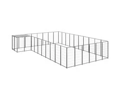 Voljeras šunims, juodos spalvos, 19,36 m², plienas