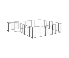 Voljeras šunims, juodos spalvos, 20,57 m², plienas