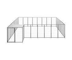 Voljeras šunims, juodos spalvos, 20,57 m², plienas