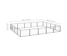 Voljeras šunims, juodos spalvos, 20m², plienas