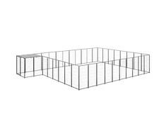 Voljeras šunims, juodos spalvos, 25,41 m², plienas