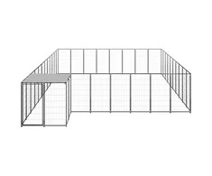 Voljeras šunims, juodos spalvos, 25,41 m², plienas