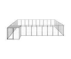 Voljeras šunims, juodos spalvos, 25,41 m², plienas