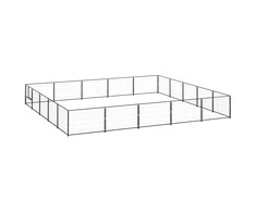 Voljeras šunims, juodos spalvos, 25m², plienas