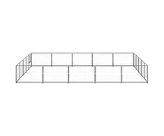 Voljeras šunims, juodos spalvos, 25m², plienas