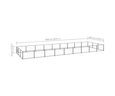 Voljeras šunims, juodos spalvos, 27m², plienas