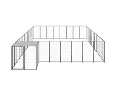 Voljeras šunims, juodos spalvos, 30,25 m², plienas