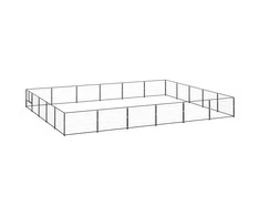 Voljeras šunims, juodos spalvos, 30m², plienas