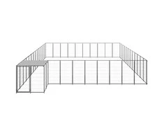 Voljeras šunims, juodos spalvos, 37,51m², plienas