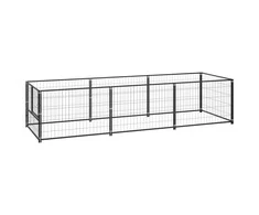 Voljeras šunims, juodos spalvos, 3m², plienas