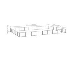 Voljeras šunims, juodos spalvos, 54m², plienas