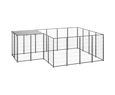 Voljeras šunims, juodos spalvos, 6,05 m², plienas