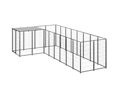 Voljeras šunims, juodos spalvos, 6,05 m², plienas