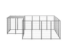 Voljeras šunims, juodos spalvos, 6,05 m², plienas